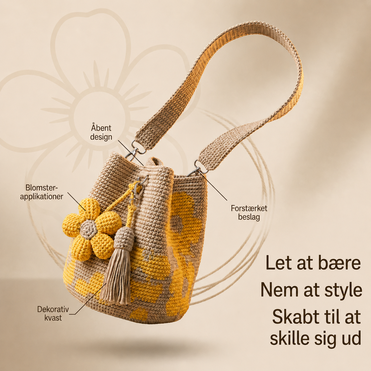 Fiorella | Hæklet blomstertaske