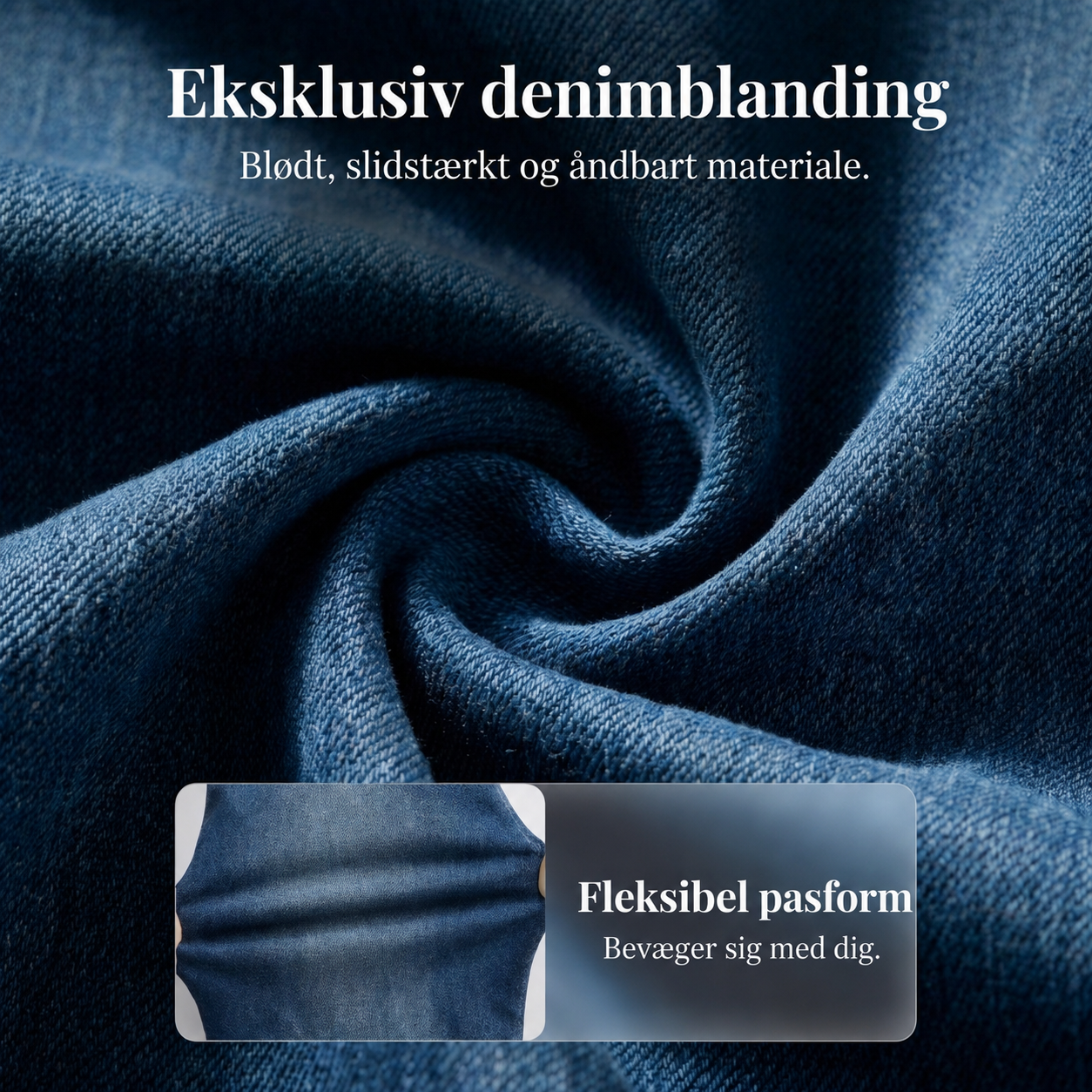 Freja | Denimkjole med V-hals og åbne skuldre