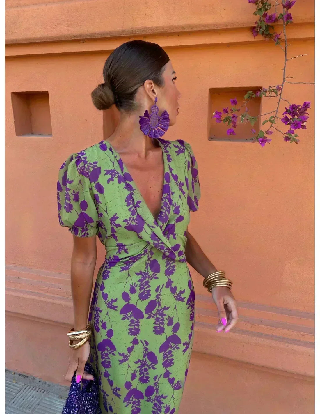 Lieke™ - Farverig sommerkjole med print