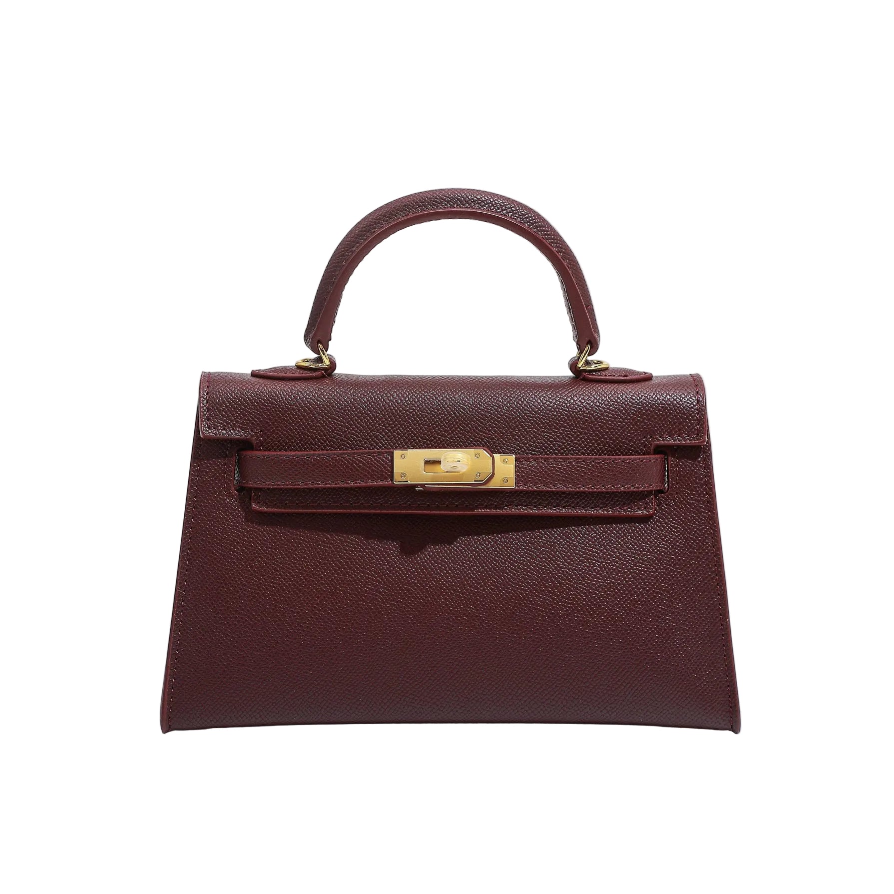 Bordeaux signaturtaske med gulddetaljer