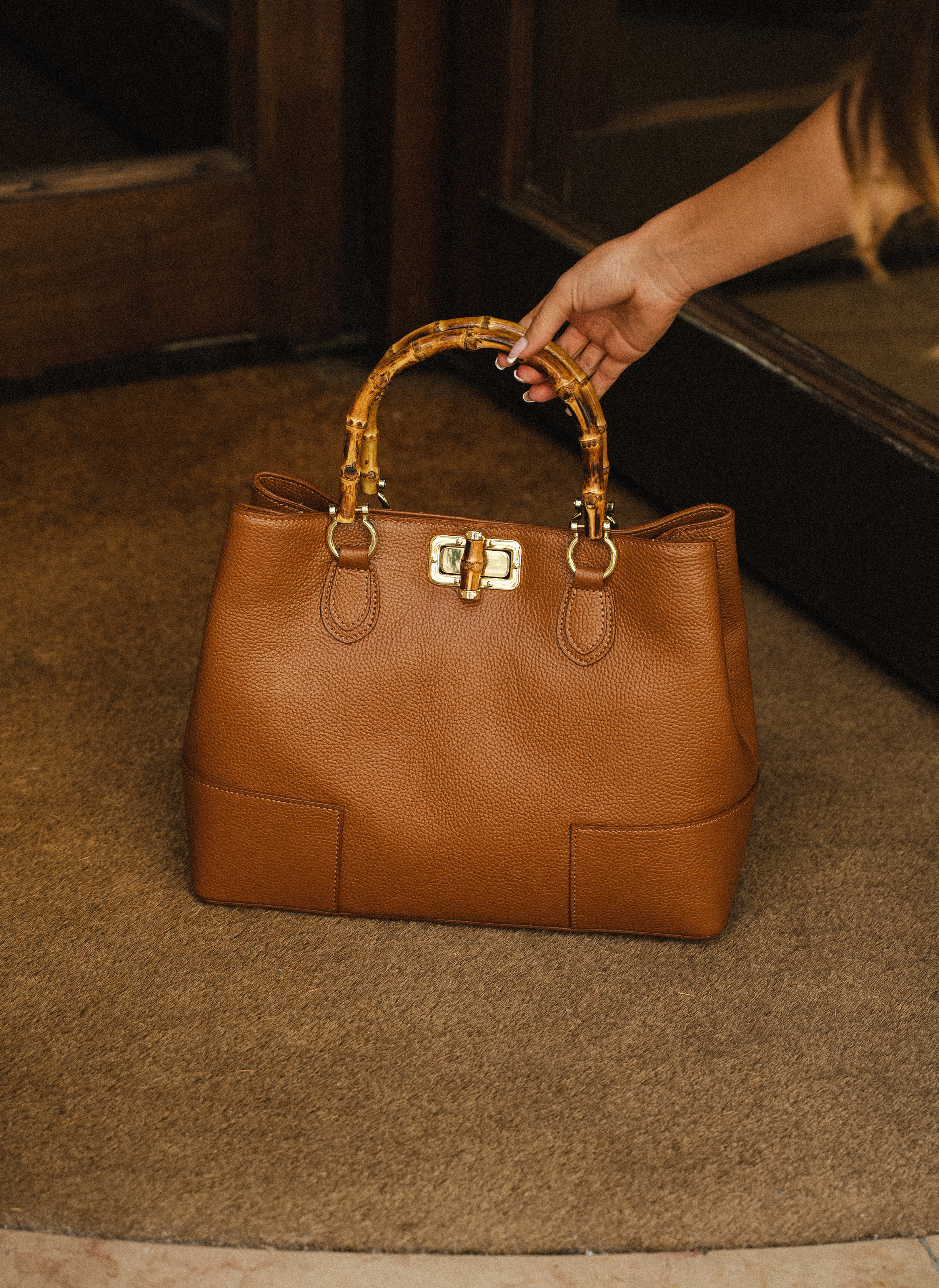 Bamboo Babe-taske i Dollaro-kalveskind – cognac
