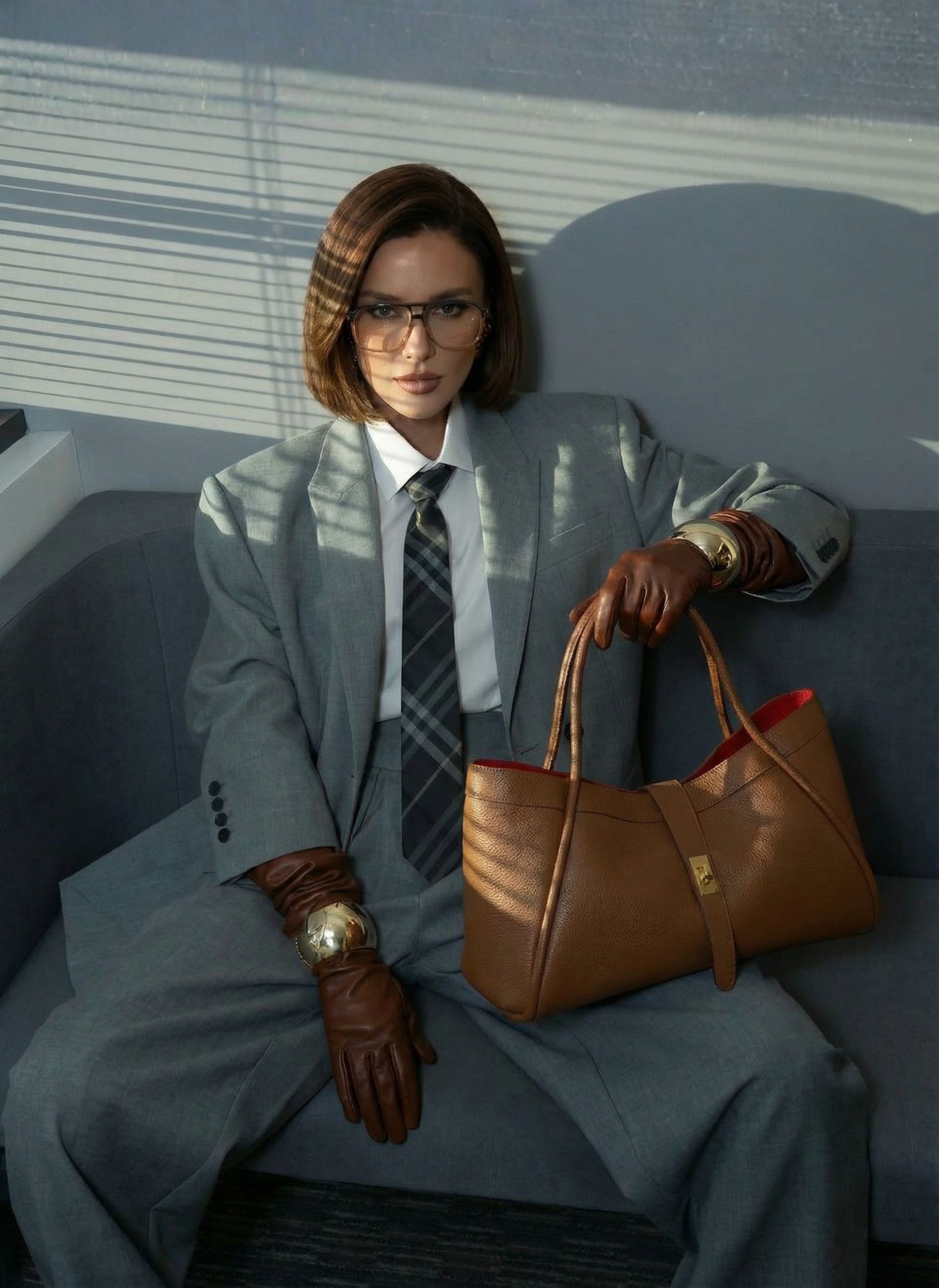 Mayfair-taske i Togo-kalveskind – cognac