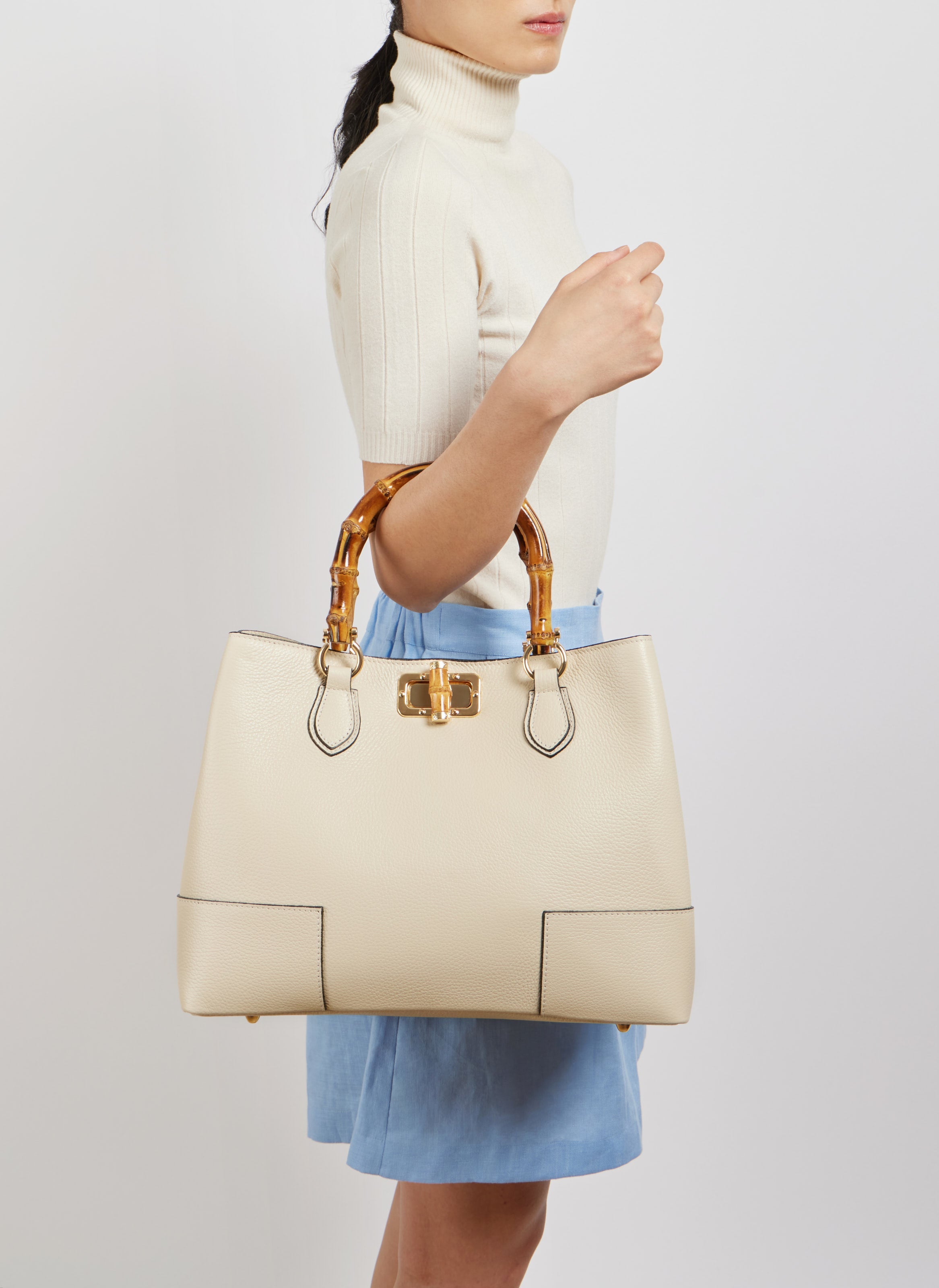 Bamboo Babe-taske i Dollaro-kalveskind – beige