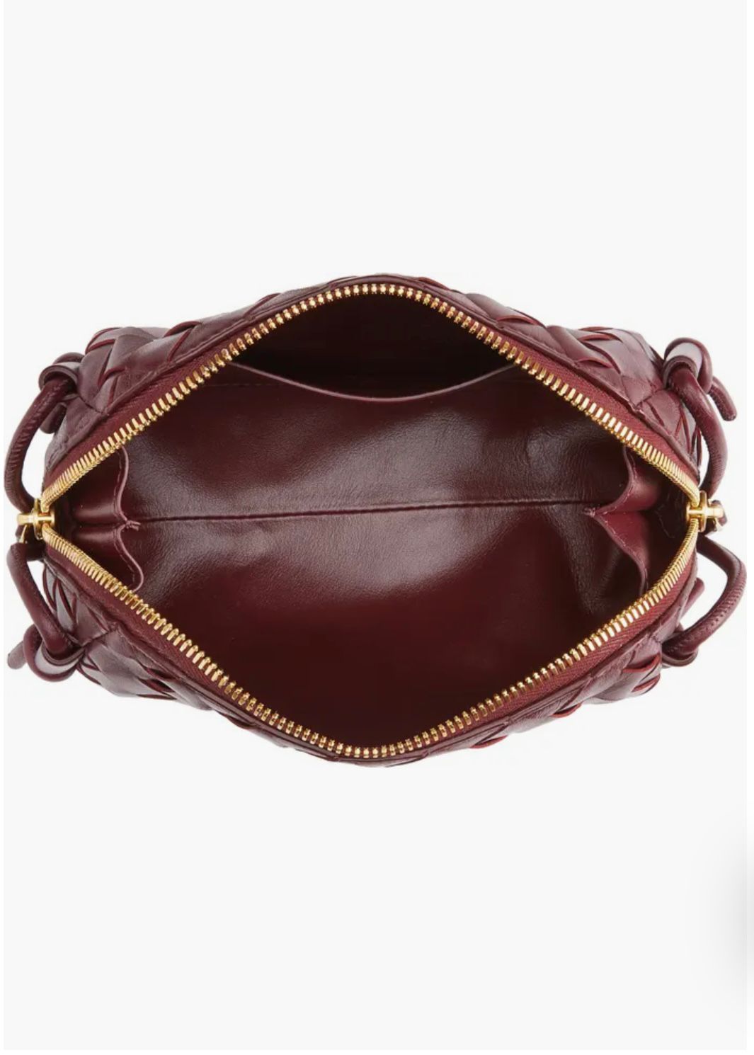 Flettet bordeaux skuldertaske