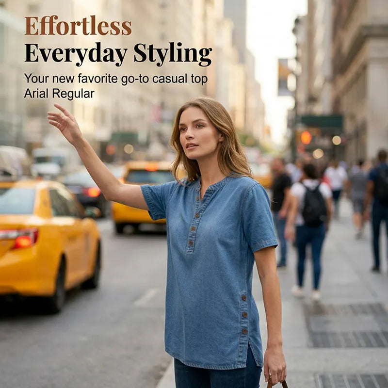 Damski, oddychający, swobodny top jeansowy