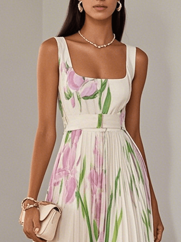 Yara™ - Maxikjole i plisseret chiffon