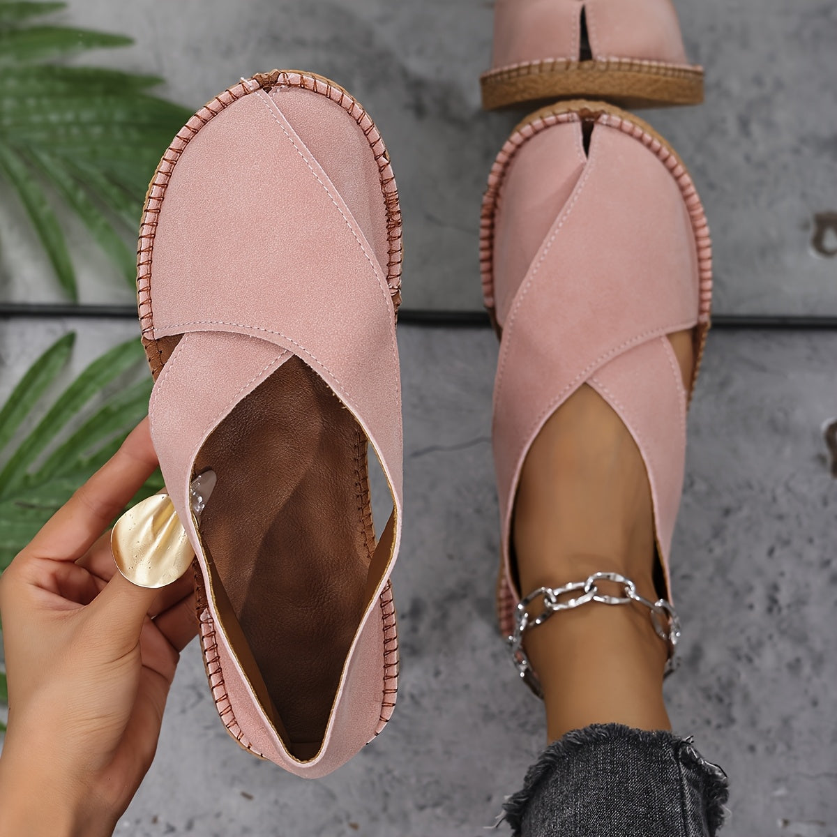 Komfortable damesandaler med lukket tå – lette slip-on sommersko