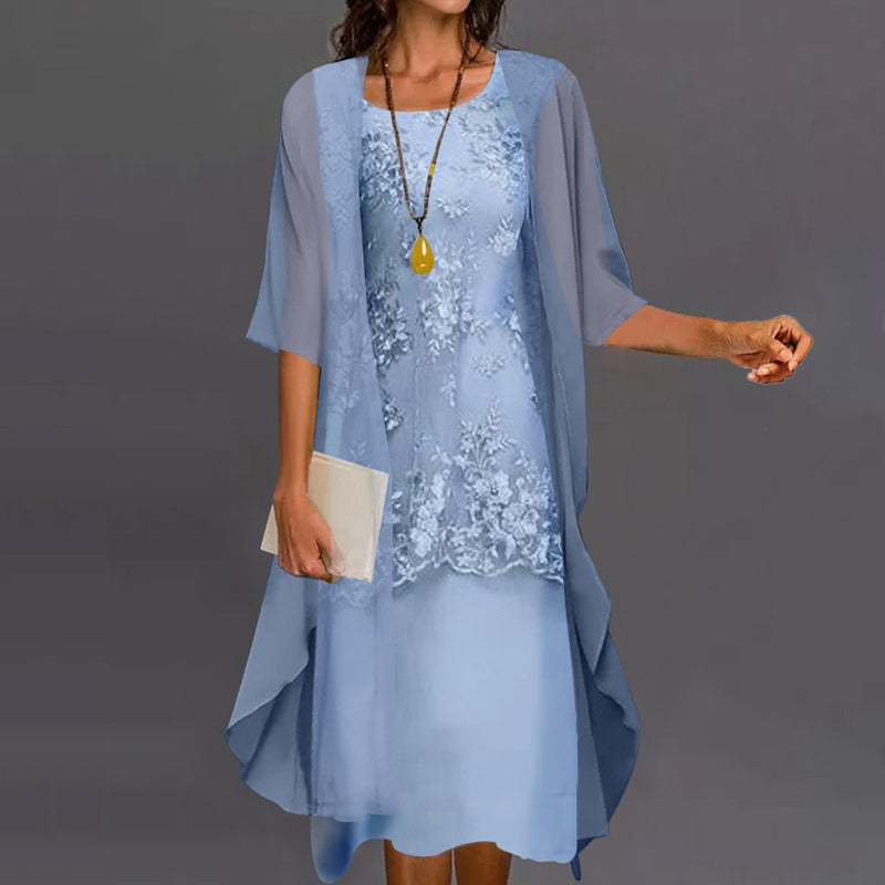 Eleanor elegant 2-delt chiffonkjole