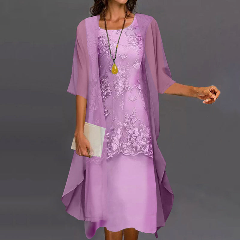 Eleanor elegant 2-delt chiffonkjole