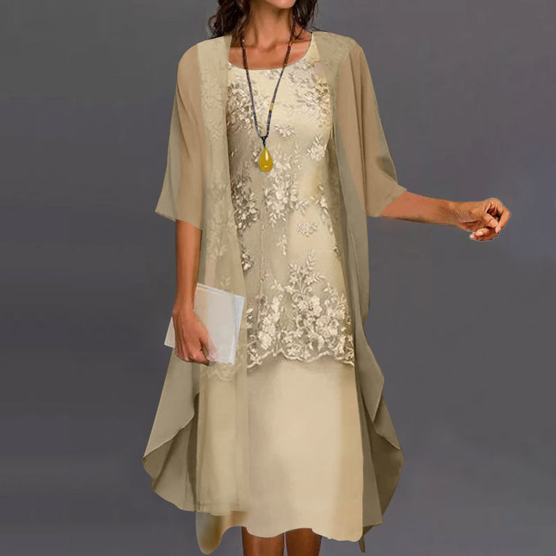 Eleanor elegant 2-delt chiffonkjole