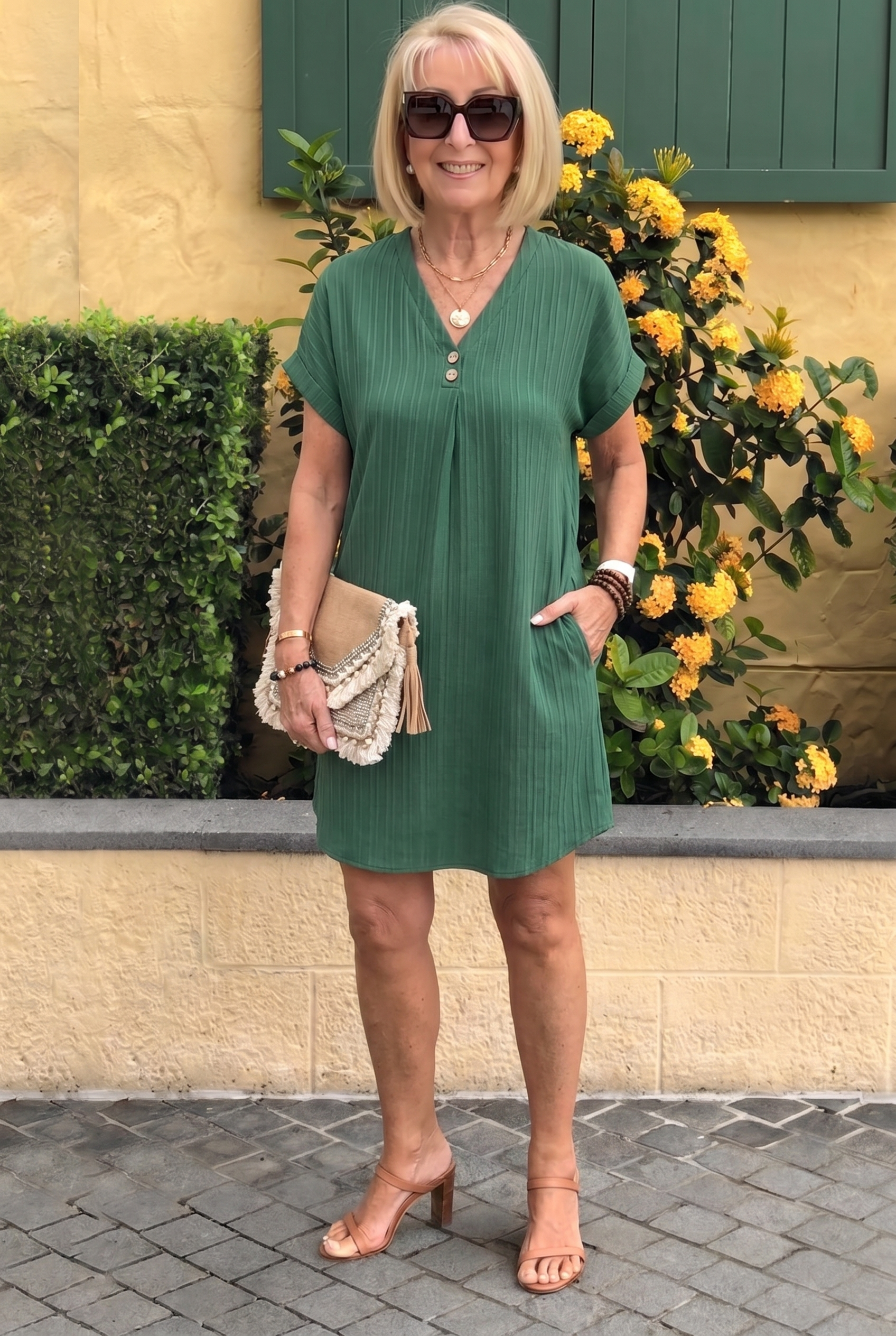 Sommerkjole med elegante detaljer