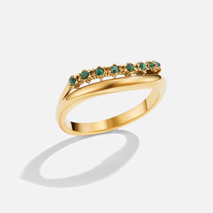 Mary - Smaragdgrøn lagdelt ring