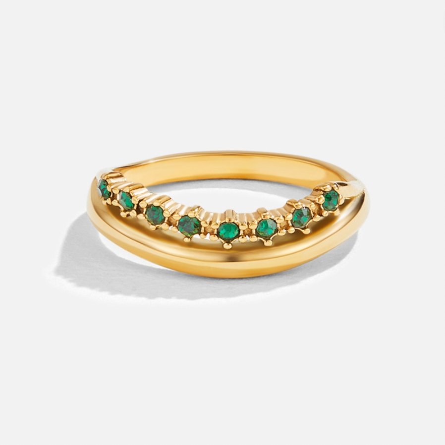 Mary - Smaragdgrøn lagdelt ring