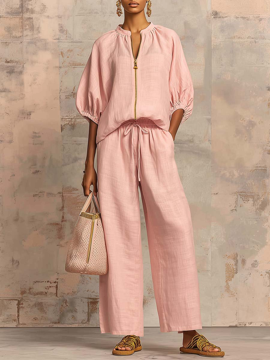 Enrichetta™ – Casual elegant sæt med bluse og bukser