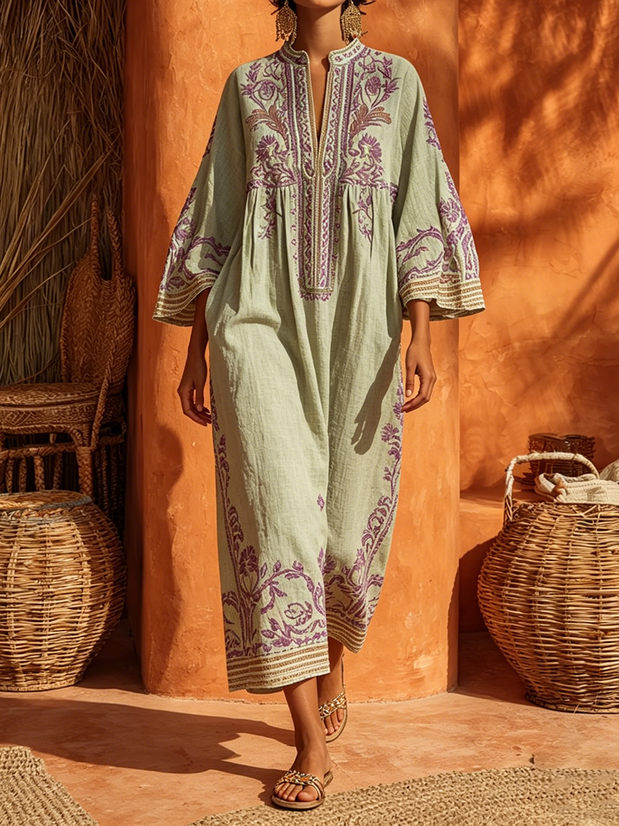 Zahara boheme maxikjole med blomsterprint