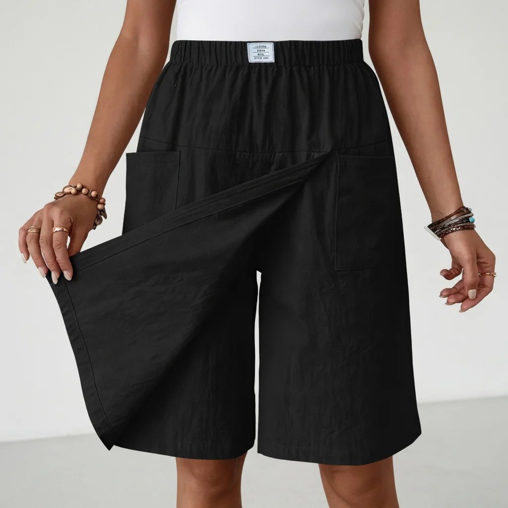 Clara elastiske active-shorts med lommer