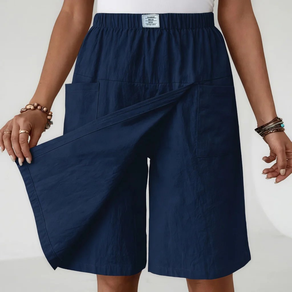 Clara elastiske active-shorts med lommer