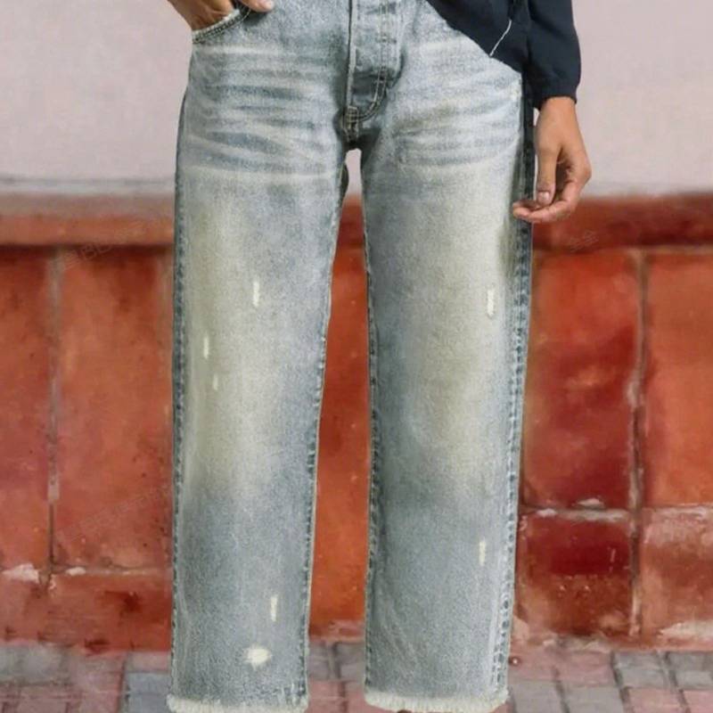 Nora croppede straight jeans med retro denimvask