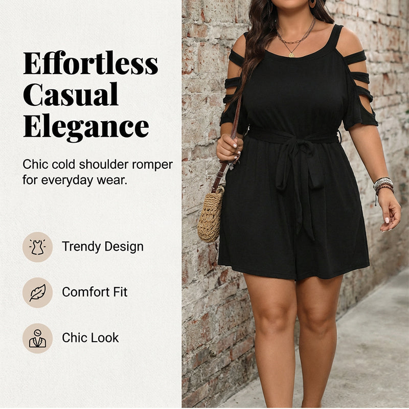 Luna plus-size playsuit i Sort