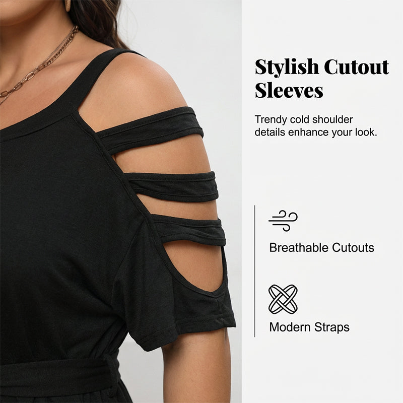 Luna plus-size playsuit i Sort