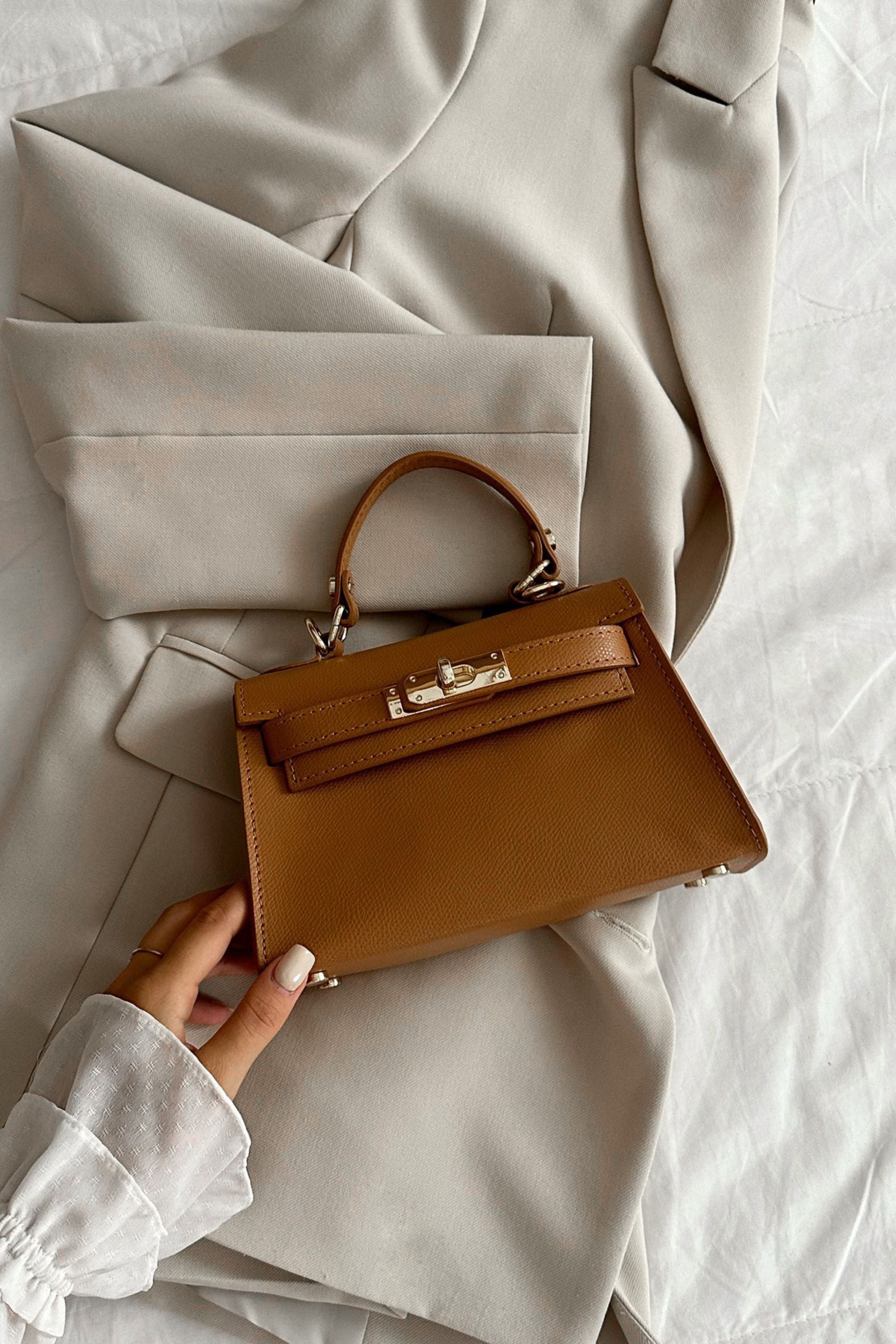 Victoria-taske i Epson-kalveskind – cognac